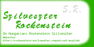 szilveszter rockenstein business card